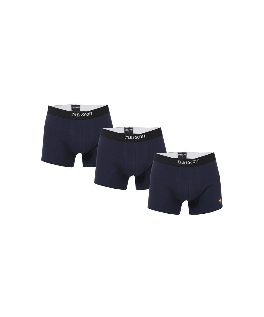 Boxers Mens Lyle and Scott Fergus 3 Pack Boxer Shorts in Black 3 Pairs ...