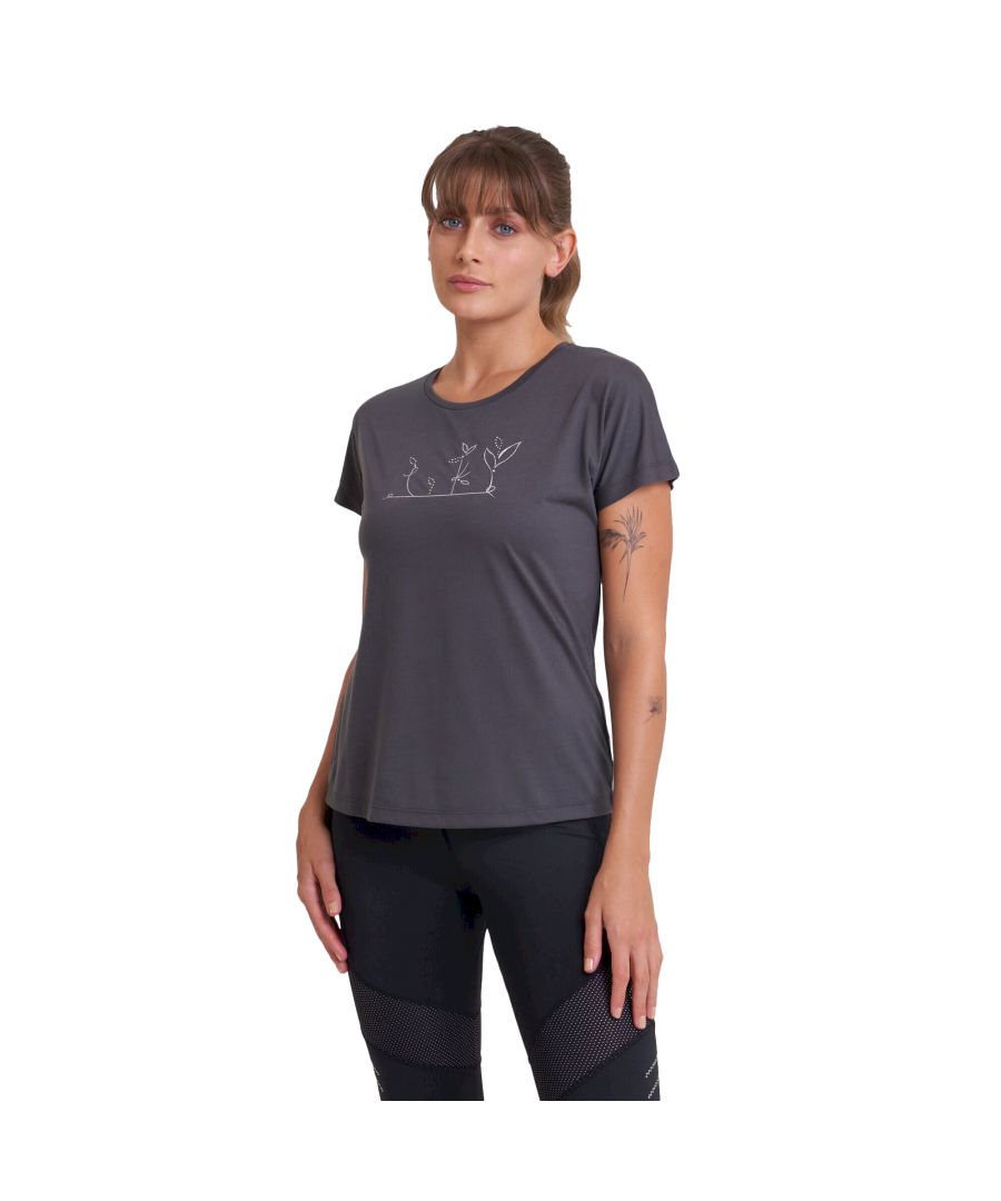 Dare 2B Dames/dames Crystallize Leaves T-shirt (Houtskool Grijs)