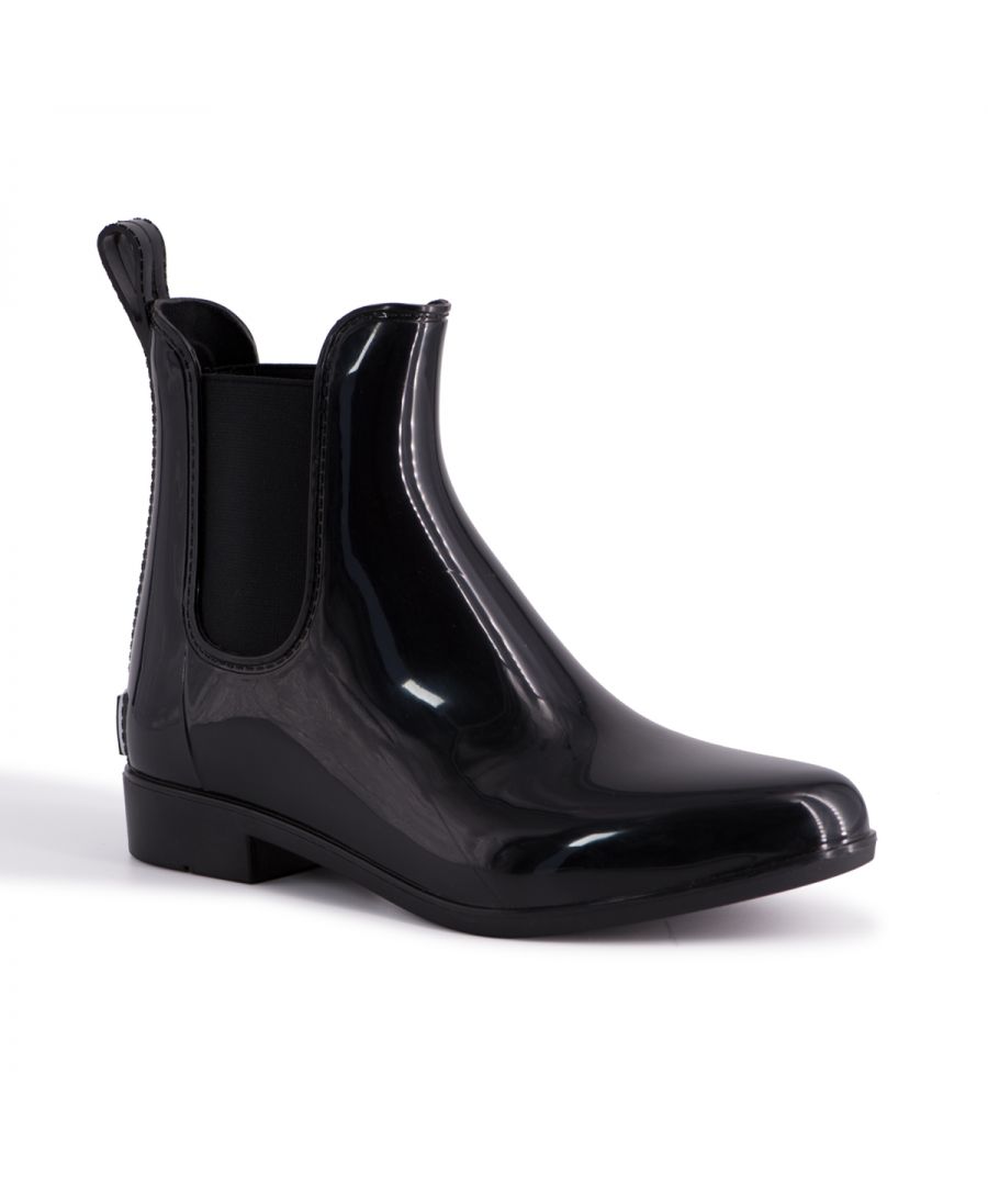 Womens Aus Wooli Double Bay Rain Boots in black.- Durable and long lasting pvc material. - Pull on closure.- Durable and long lasting pvc material. - 100% waterproof. - Practical styling with some extra fashionable features. - FREE Sheepskin insole for extra warmth and comfort.- Branded box.- Ref: DOUBLEBAY