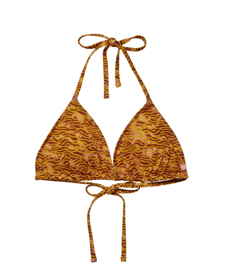 Scotch & Soda voorgevormde reversible triangel bikinitop met all over print oranje