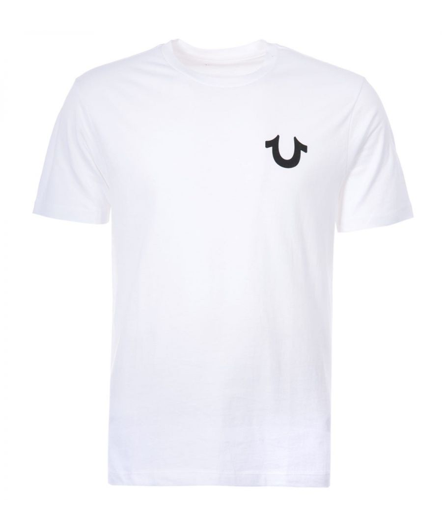 Men's True Religion Monotone Buddha Logo Crew Neck T-Shirt in White