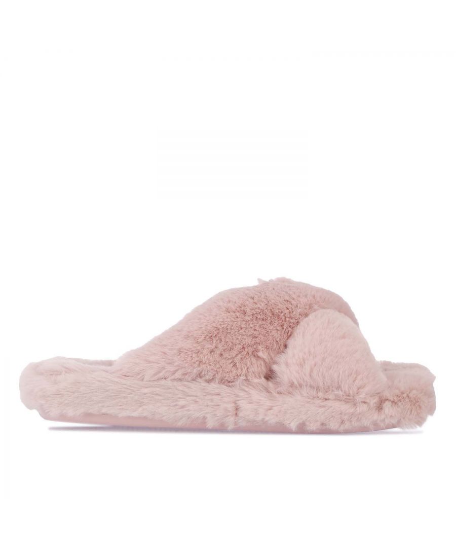 Womens Ted Baker Lopply Faux Fur Crossover Slippers in dusky pink.- Faux fur upper.- Slip-on style.- Open toe.- Ted baker branding.- Packaged in a gift box.- Ref: 254618DUSKYPIN