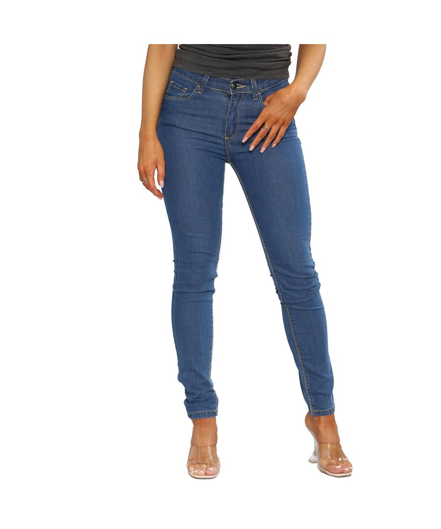 Enzo Womens Skinny Stretch Jeans are Slim Fitted Jeans, featuring 2 Front Pockets, 2 Back Pockets and 1 Coin Pocket, Zip Fly Fastening. Ideal for casual wear. Please order one size bigger as these are slim fitted jeans.
