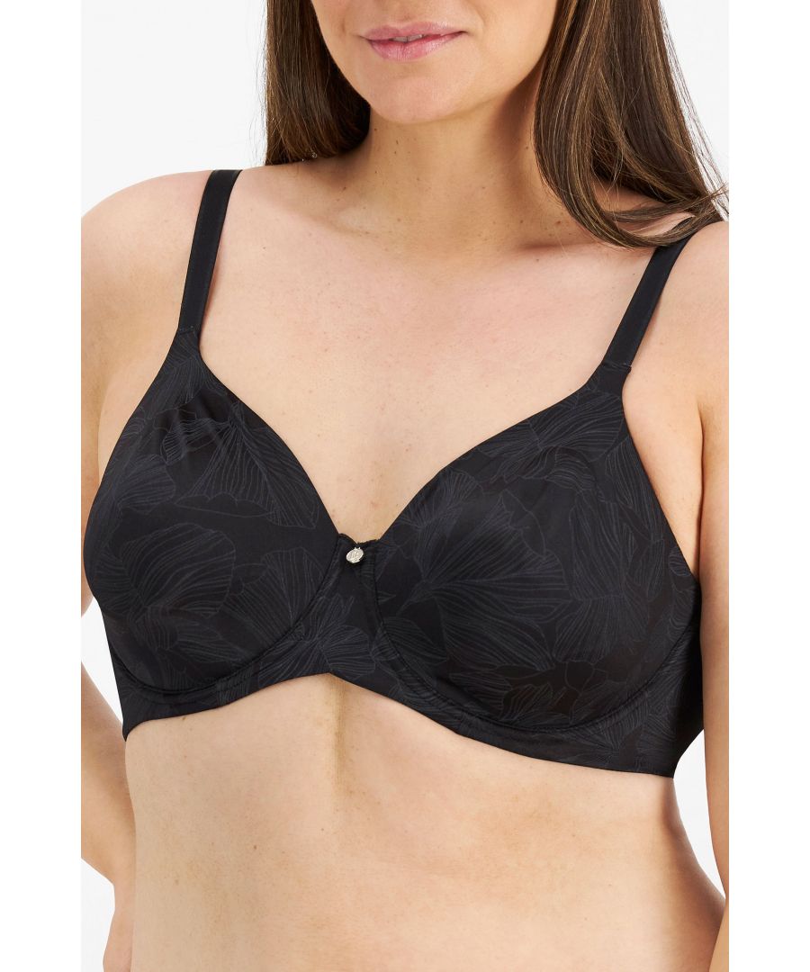 Show off your feminine side in this flattering bra with a sweetheart neckline and wireless design. This bra is perfect for comfort, as the thin straps make it easy to wear all day long. This black bra is made for women who want a more glamorous style in their intimates. It has a print of flowers that adds some flare to any ensemble, while the narrow strap gives you the perfect fit no matter what size you are. -- If you're looking for an edgy and sophisticated bra to wear under your favorite form fitting dress, this black bra with floral print will be the perfect addition to your wardrobe. With wireless design and thin straps, this bra won't cut into your skin or cause irritation. This black bra features a flowery print on the front that will be your new favourite piece of lingerie! The spaghetti strap provides more freedom of movement than set one, while the full coverage cups give you support throughout the day. -- Every woman needs this bra in her life. It's perfect for wearing under tight fitting tops and dresses, or simply with a t shirt. The black color is subtle but the wireless design is what sets it apart from other bras on the market. If you're looking for an elegantly feminine bra, look no further than this black floral print bra. Made with thin straps and featuring delicate frills, this sweetheart neckline will give your figure some extra oomph. -- The comfortable and flattering full cup bra with a wireless design will make you feel confident in any outfit. This black set features a sweetheart neckline, so it's perfect for showing off your curves. Looking for an adorable dress to wear with your bras? Look no further! Pairing this floral piece with narrow straps makes the perfect accessory to complete your look. -- This black bra features a spaghetti strap design and wireless design to ensure a comfortable fit. It's the perfect match for that bodycon dress you've been dying to wear!