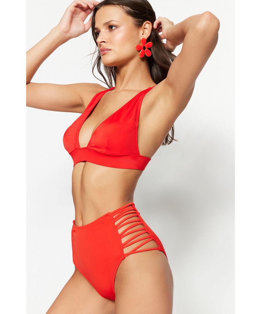 Trendyol Womens Bikini Bottom - Red - Size Eu 34 (Womens)