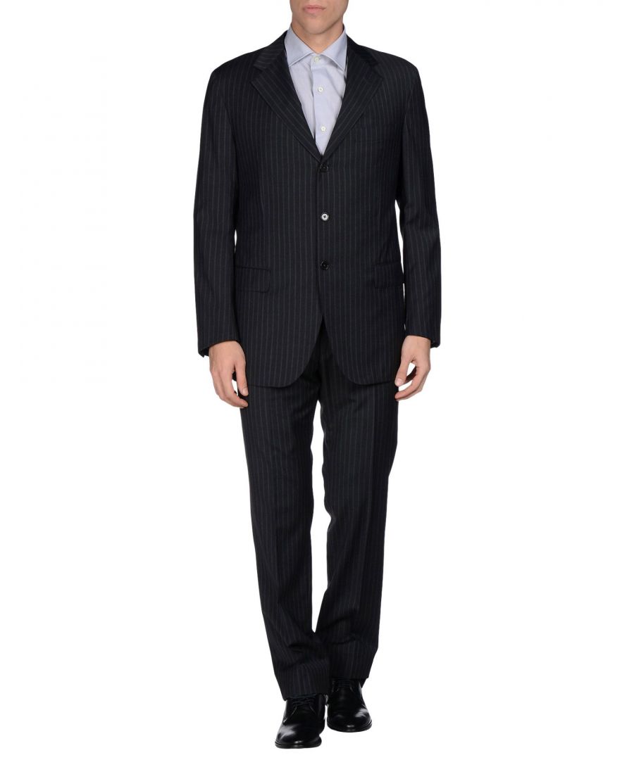 cool wool, pinstriped, single-breasted , lapel collar, 3 buttons, multipockets, pocket with flap, single chest pocket, long sleeves, lined interior, mid rise, hook-and-bar, zip