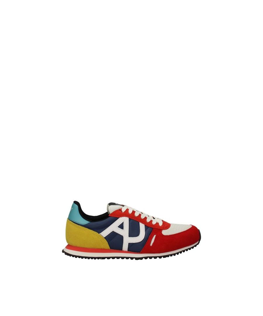 The product with code 9350277P42000699 fabric is a men's sneakers in multicolor designed by Armani Jeans. It has features like front logo, side logo, back logo. The product is made by the following materials: leather, suede, fabricHell height type: low and flatBottomed Shoes is rubberLace up closureRound toeThe product was made in Vietnam