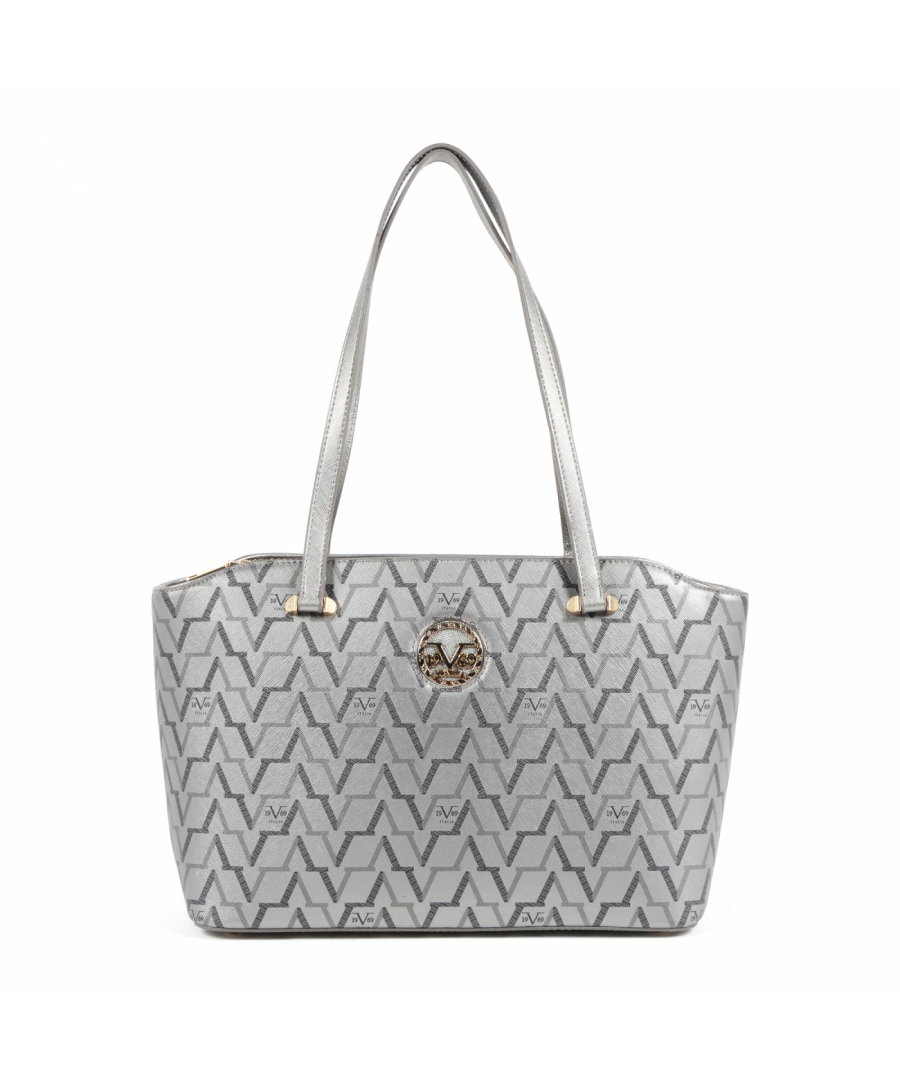 By Versace 19.69 Abbigliamento Sportivo Srl Milano Italia - Details: 3604 SILVER - Color: Silver - Composition: 100% SYNTHETIC LEATHER - Made: TURKEY - Measures (Width-Height-Depth): 36x23x12 cm - Front Logo - Two Handles - Logo Inside - Two Inside Pocket