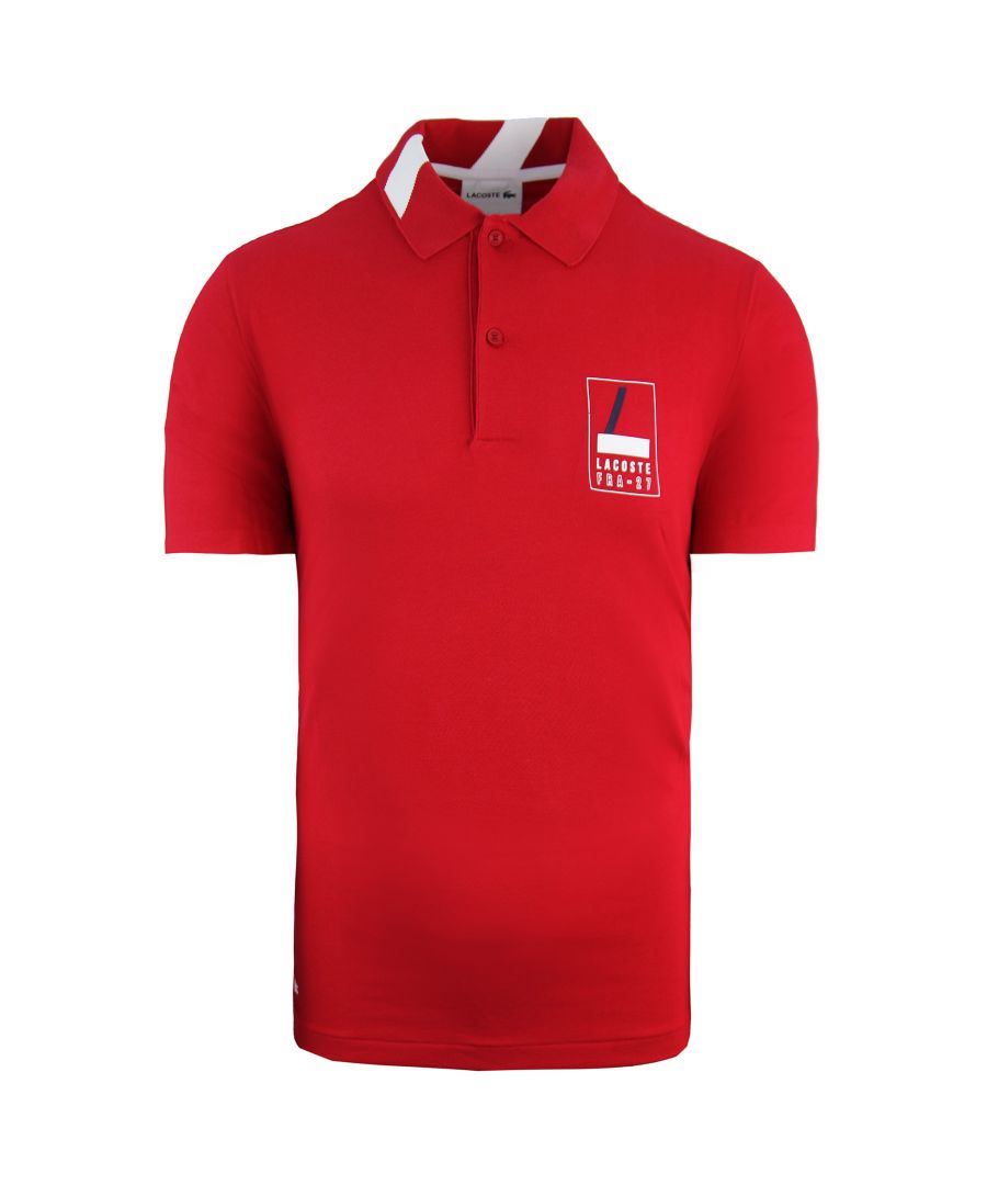 Lacoste Slim Fit Mens Red Polo Shirt Cotton - Size Small