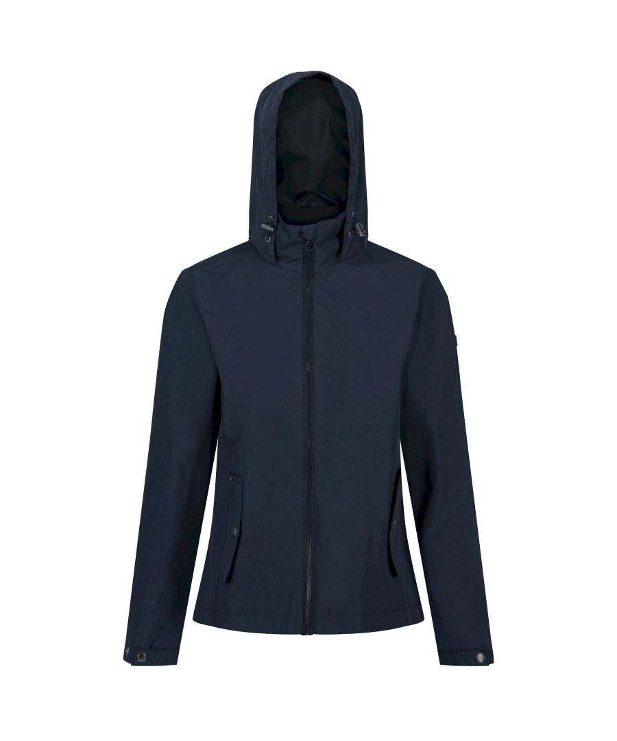 Material: 100% Polyester. Fabric: Hydrafort. Lining: Taffeta. Design: Logo. Back Ventilation, Elasticated Waistband, Taped Seams. Fabric Technology: DWR Finish, Waterproof, Windproof. Cuff: Adjustable, Snap Fastening. Neckline: Hooded. Sleeve-Type: Long-Sleeved. Hood Features: Adjustable, Concealed. Pockets: Internal, 1 Security Pocket, 2 Lower Pockets, Flap Closure, Snap Fastening. Fastening: Full Zip.