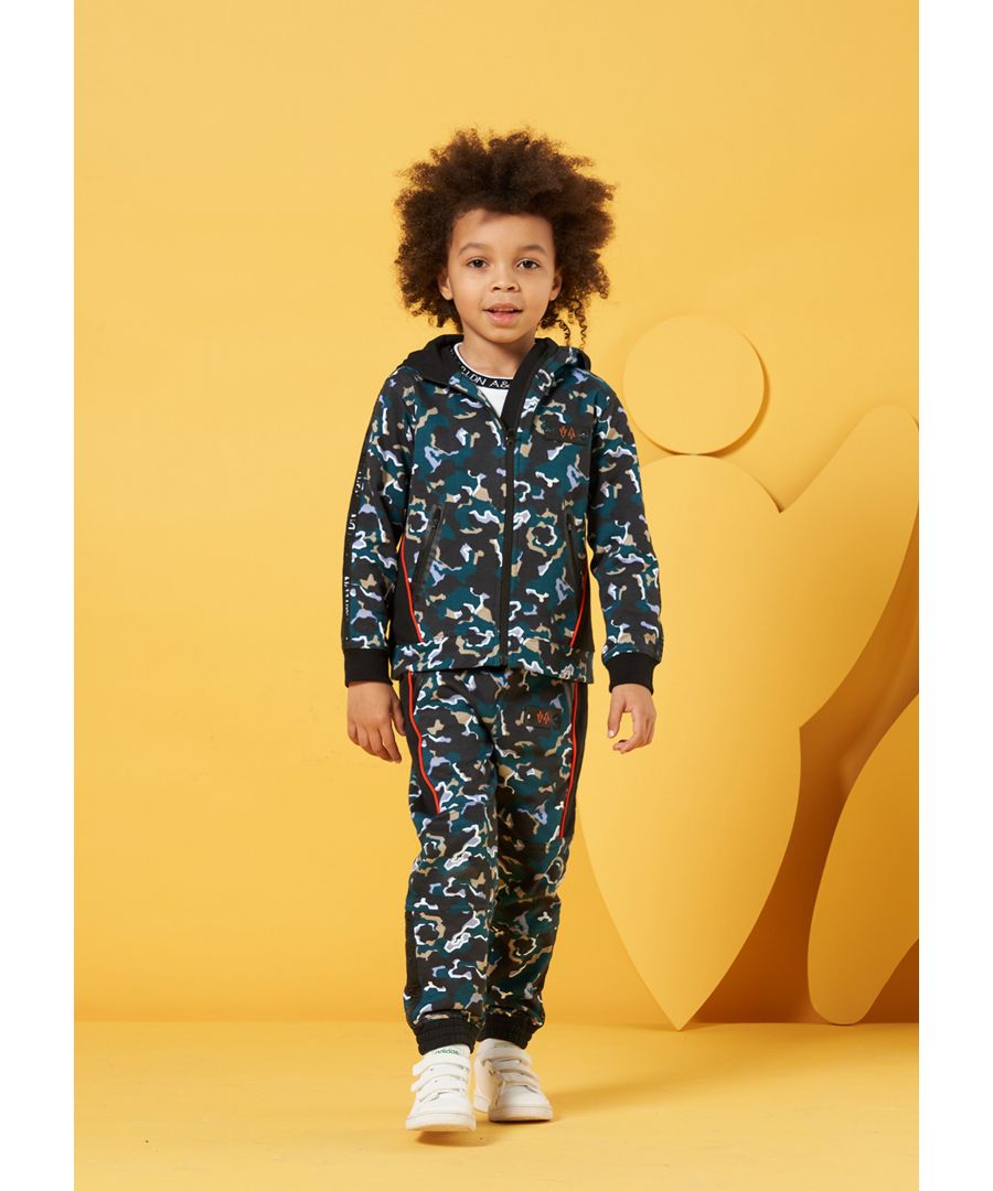 Refresh your everyday edit with this blue tonal digital camo print  in a zip thru style. Performance zips with internal detail and neon branded. This style is a must! Angel & Rocket cares - made with Fairtrade cotton  Colour: Blue  100% cotton  Look after me: Think planet  wash at 30c