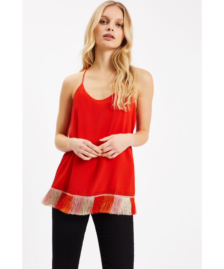 Image for Edge of Reason Fringed Red Camisole