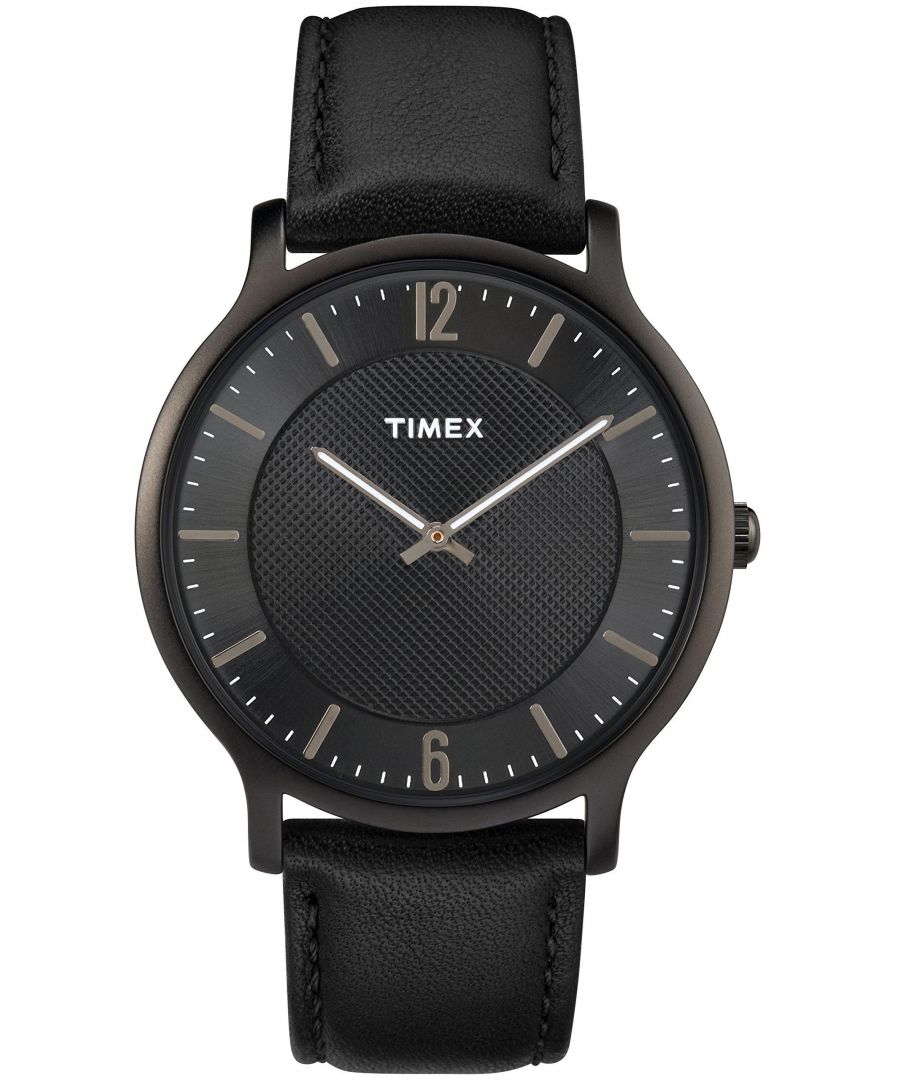 Timex Metropolitan Mens Black Watch TW2R50100 Leather - One Size