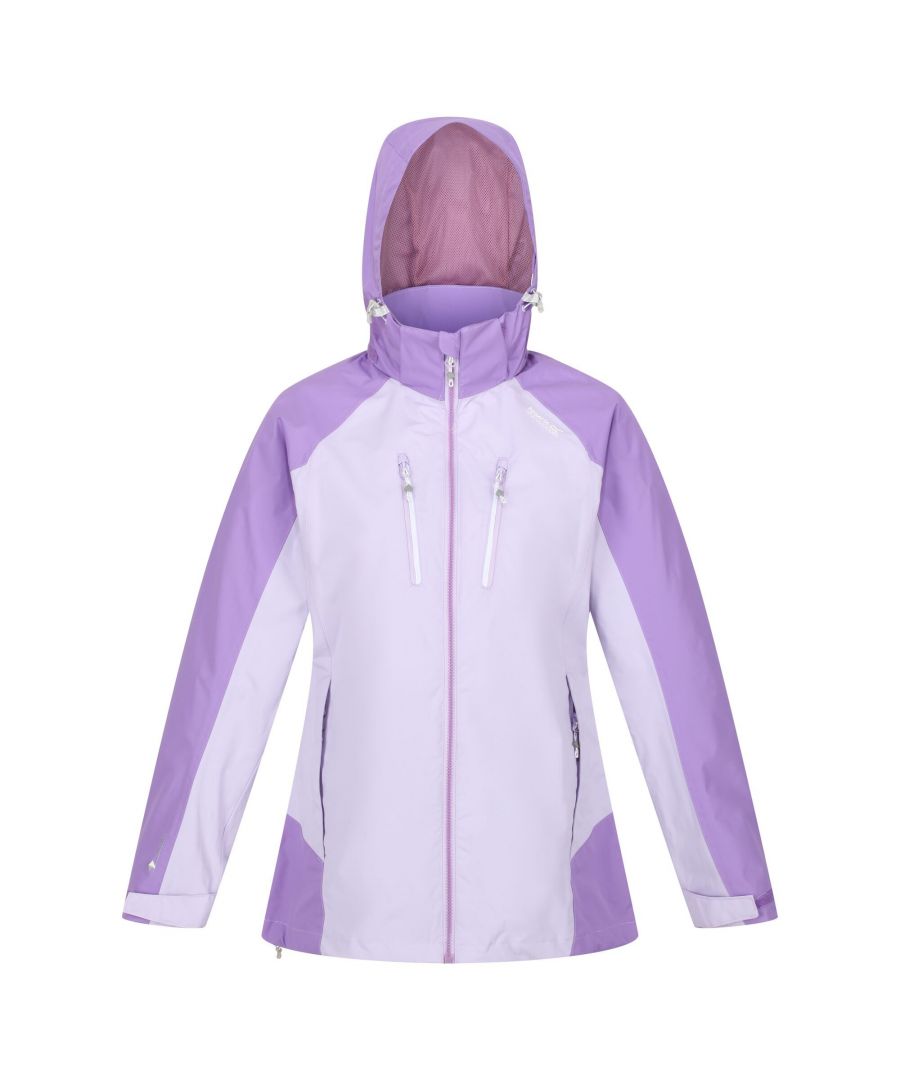 Materiaal: 100% polyester. Stof: Hydrafort, Softshell. Voering: Mesh, Zacht, Taffeta. Ontwerp: Logo. Stoftechnologie: DWR afwerking, lichtgewicht. Gaaspaneel, Getapete naad. Manchet: Verstelbaar, Haak en Lusband. Halslijn: Kapitein. Mouwtype: Met lange mouwen. Kapkenmerken: Verstelbaar, Verborgen, Packaway, Oprolbaar. Zakken: 2 Onderzakken, 2 Borstzakken, 1 Veiligheidszak, Rits. Bevestiging: Volledige ritssluiting. Zoom: verstelbaar, zoom met schokkoord.