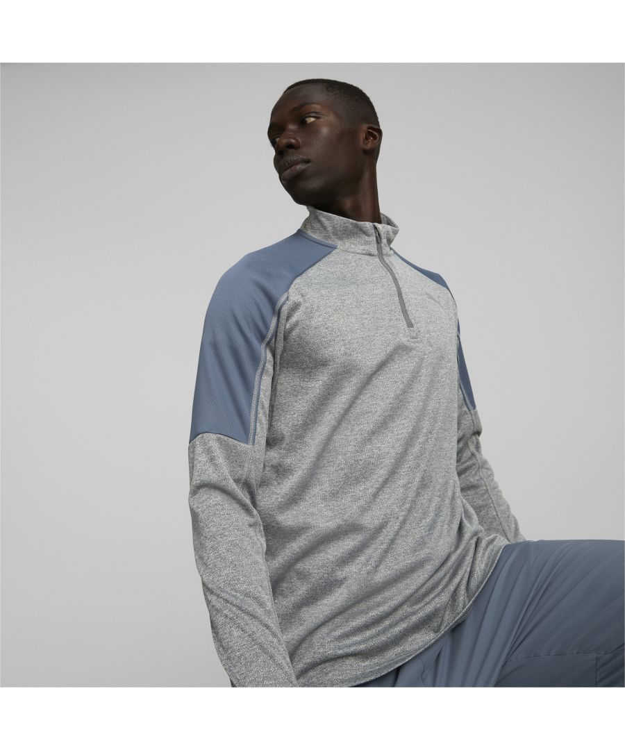 PRODUCT STORY Explore the upper limits of possibility with our performance running line. Our Quarter-Zip Long Sleeve Running Tee is an ideal addition to any runner's arsenal, featuring crisp, clean details and the latest in our dryCELL moisture wicking technology to keep you cool and dry – from your first stride to your last. FEATURES & BENEFITS dryCELL: Performance technology designed to wick moisture from the body and keep you free of sweat during exerciseRecycled Content: Made with at least 20% recycled material as a step toward a better future DETAILS Regular fitRaised collar with quarter-zip closurePUMA Cat Logo at left chest