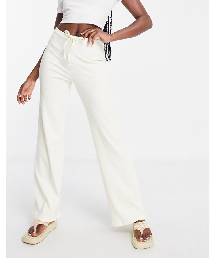Trousers by ASOS DESIGN Treat your lower half High rise Elasticated drawstring waist Straight fit  Sold By: Asos