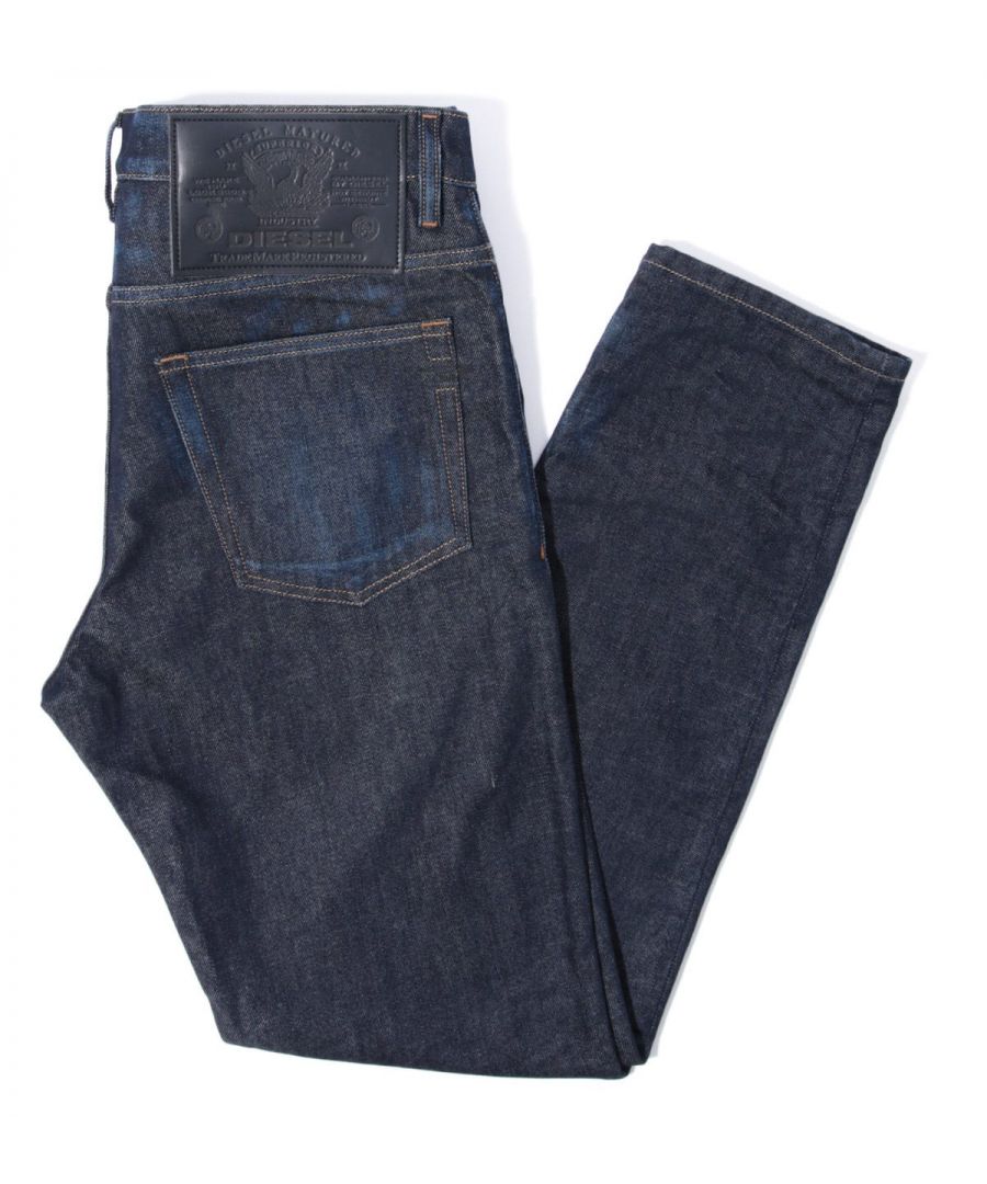 Mens Diesel D- Fining Tapered Jeans in denim.- Classic 5 pocket styling.- Button fly fastening.- Belt loops.- Branded strip across small pocket.- Diesel branding.- Tapered leg fit.- 99% Cotton  1% Elatane. - Ref:A0169509A2001