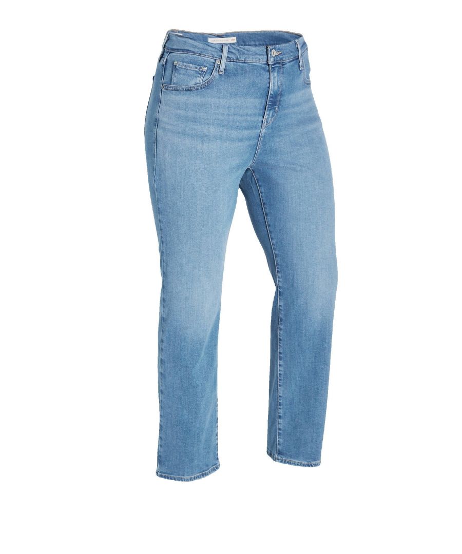 Deze straight fit jeans voor dames van Levi's Plus is gemaakt van lyocell (duurzaam materiaal). Het 5-pocket model heeft een hoge taille en heeft een rits- en knoopsluiting.details van deze jeans:•  stijlnaam: 724 •  5-pocket•  riemlussen