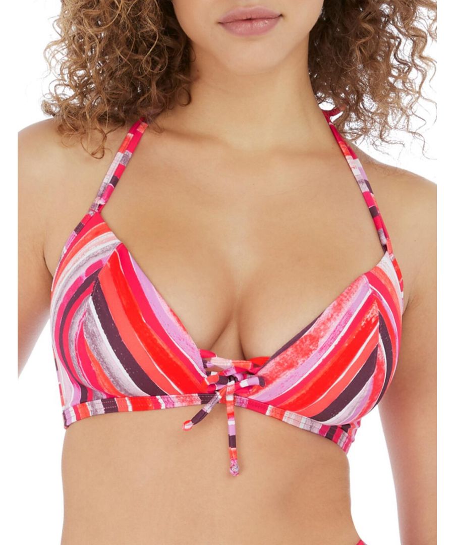 Freya Womens Bali Bay Triangle Bikini Top - Multicolour Polyamide - Size 34D