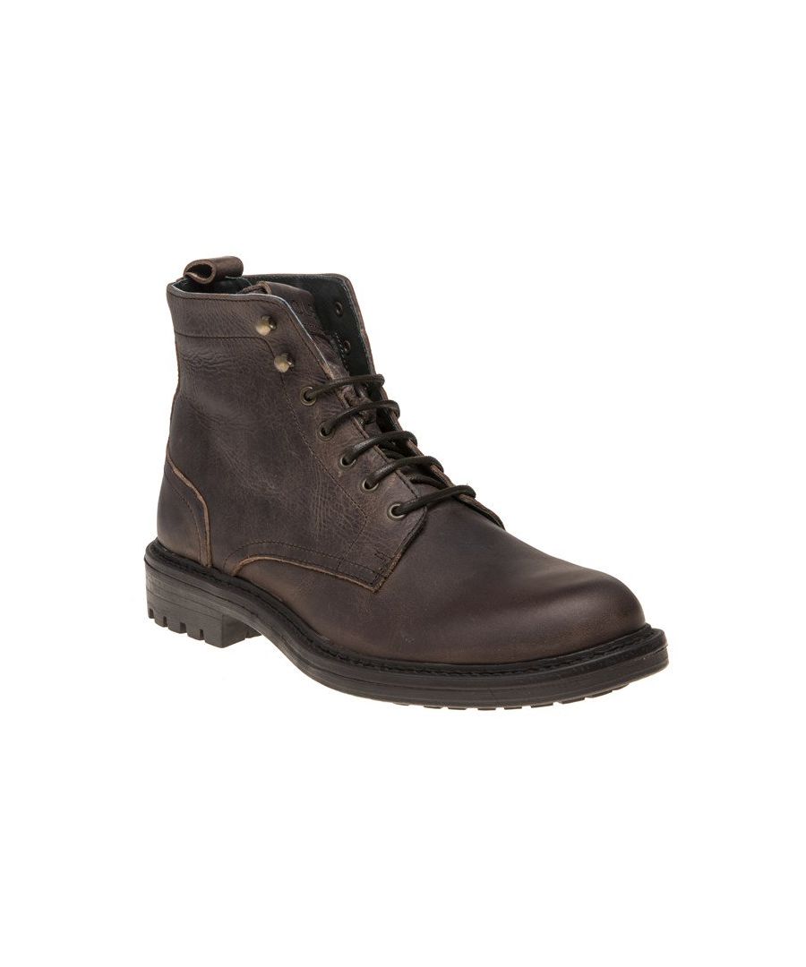 SOLE Mens Theo Ankle Lace Boots Brown 