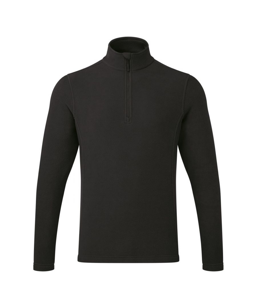 Premier Unisex Adult Recyclight Quarter Zip Fleece (Black) - Size Medium