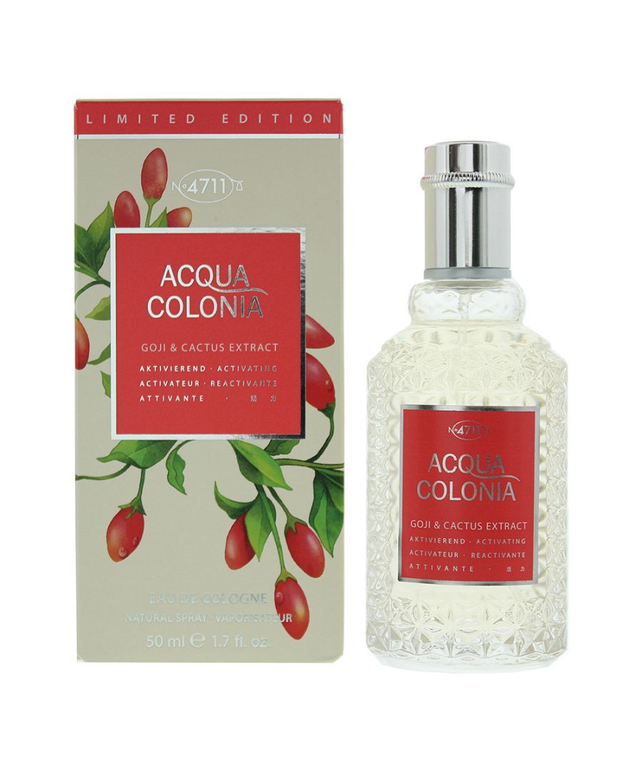 4711 Acqua Colonia Goji & Cactus is an aromatic fruity fragrance for either gender. The fragrance was created by Philippine Courtière and launched in 2021 by legendary German fragrance house 4711. The fragrance contains notes of Goji Berry and Cactus to create a fresh and creamy scent, which is ideal for the warmer weather.