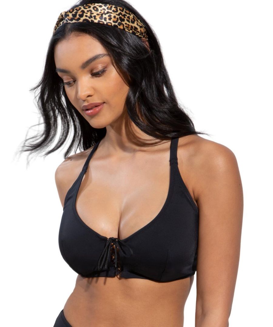 Pour Moi Womens 36029 Rope Convertible Bikini Top - Black Elastane - Size 38F