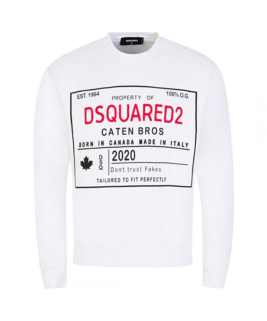 Dsquared2 Large Logo Print White Jumper