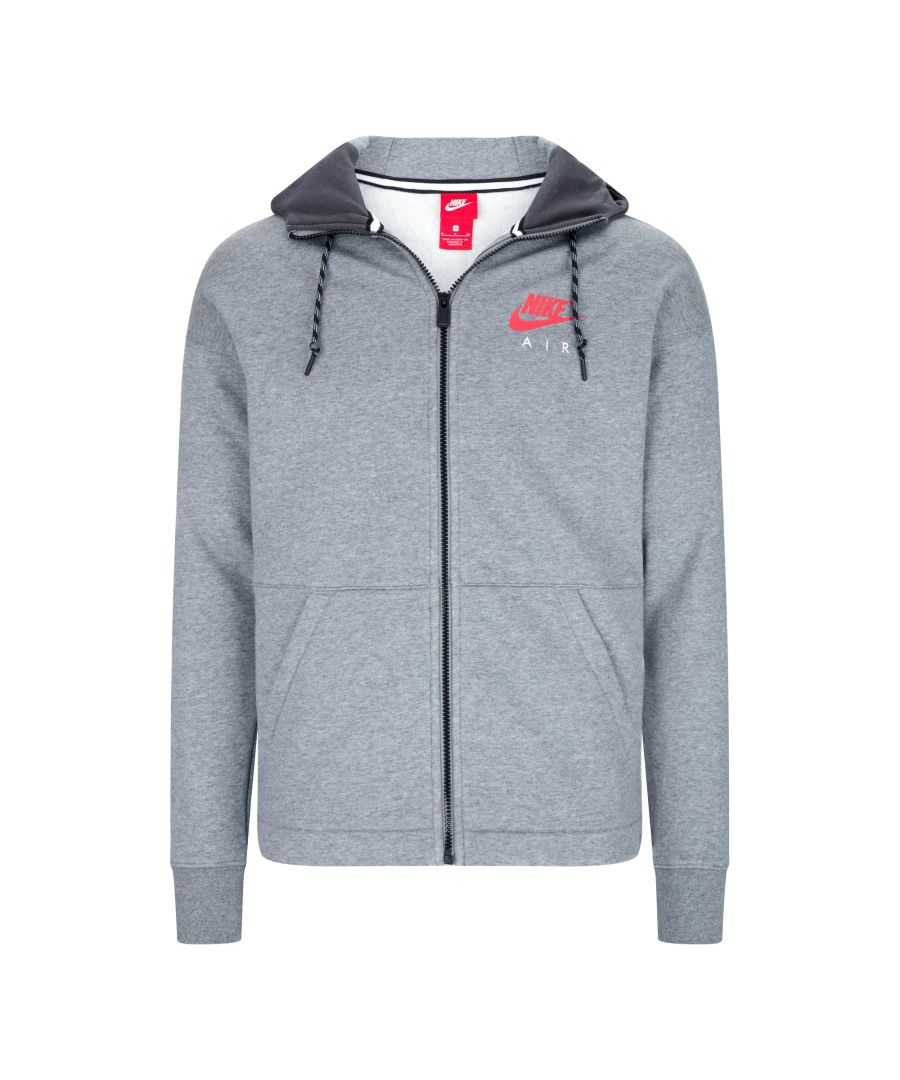 Nike Mens Air Full Zip Tracksuit - Grey, Size: X-Large Cotton - Size X-Large
