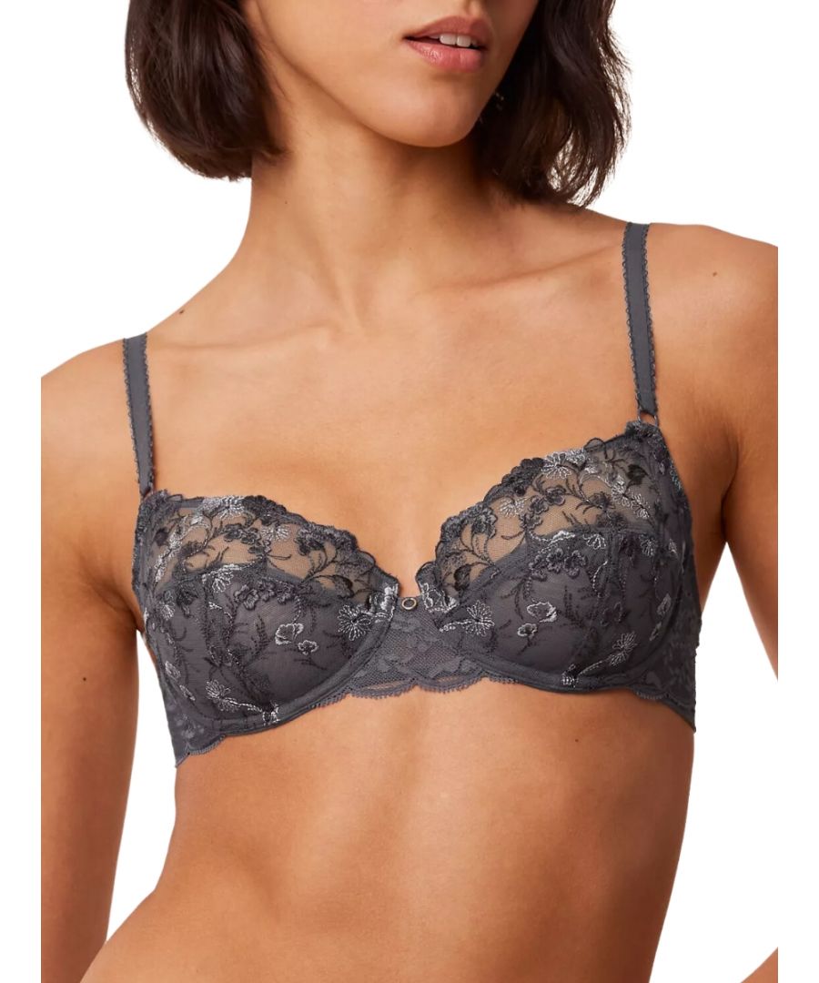 Triumph Womens Sensual Spotlight Balcony Bra - Grey Polyamide - Size 36DD