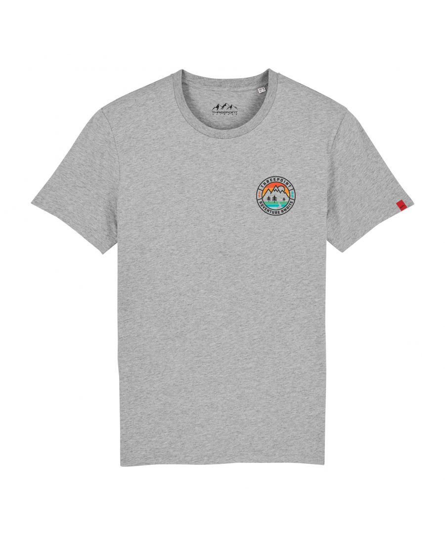 180gsm 100% Organic ring-spun combed cotton premium t-shirt with left chest and back print, branded back neck print and woven sleeve label.