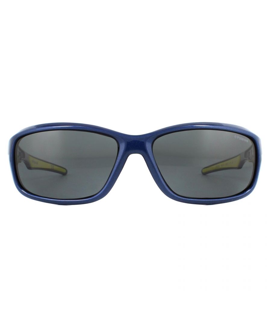 Image for Polaroid Kids Sunglasses P0425 KEA Y2 Blue Lime Grey Polarized