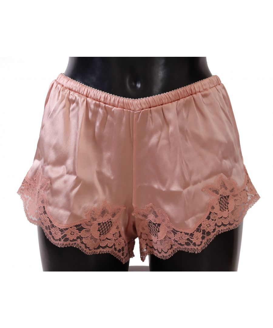 DOLCE & GABBANA\nGorgeous brand new with tags, 100% Authentic DOLCE & GABBANA Underwear lingerie shorts with floral lace.\nColour: Pink\nModel: Lingerie shorts\nMaterial: 80% Silk 12% Cotton 5% Elastane 3% Nylon\nLogo details\nMade in Italy