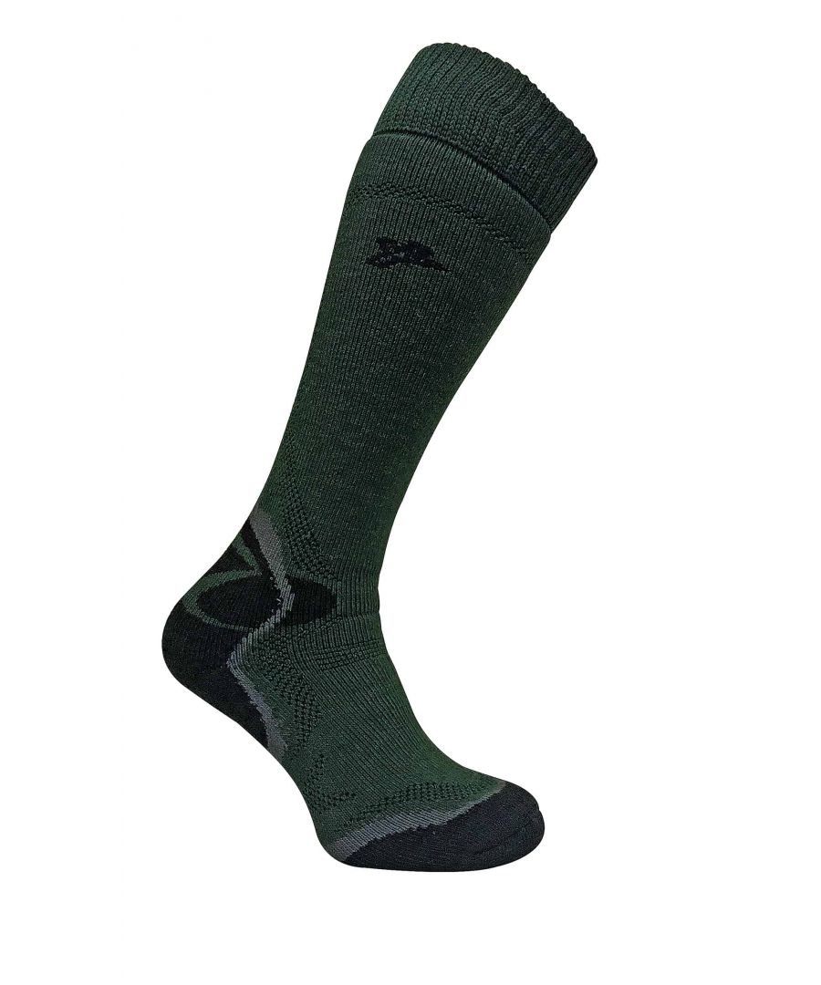 Image for Dr Hunter - Men's Merino Wool Long Knee High Padded Heel Green Socks