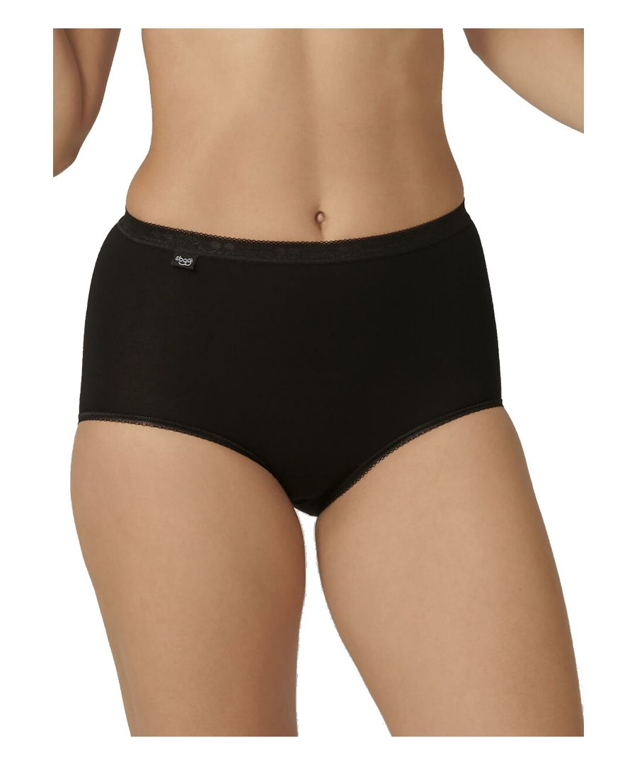 Sloggi Basic+ Maxi Brief. Product is made of 95% Cotton, 5% Elastane and is machine washable.