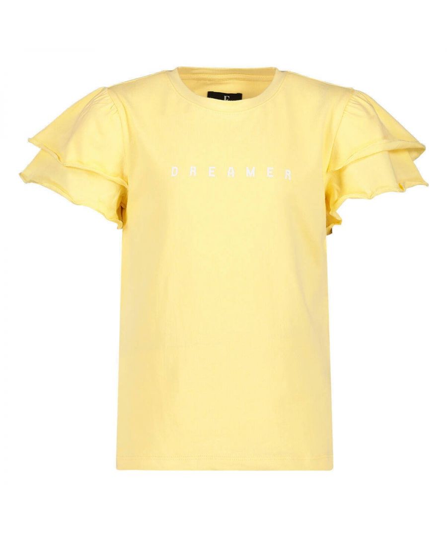 Dit T-shirt voor meisjes van Jake Fischer is gemaakt van stretchkatoen. Het model heeft een ronde hals en korte mouwen.details van dit T-shirt:ruches