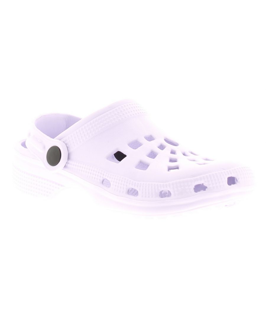 Miss Riot Older Childrens Clog Sandals Lilac. Manmade Upper. Manmade Lining. Synthetic Sole. Childrens Child Girls Comfort Moulded Casual Clog.
