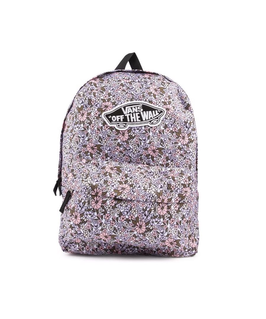 A Reliable Backpack With A Stylish Look, The Women's Vans Realm Backpack Is Made From Polyester And Features A Laptop Section, Adjustable Shoulder Straps, A Pretty, Flowery Pattern, Vans Off The Wall Logo And Front Zip Pocket For Added Storage.