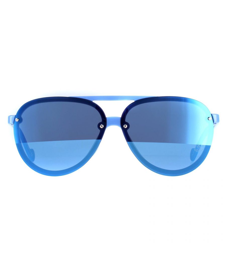 Moncler Aviator Mens Light Blue Mirror ML0063 - One Size