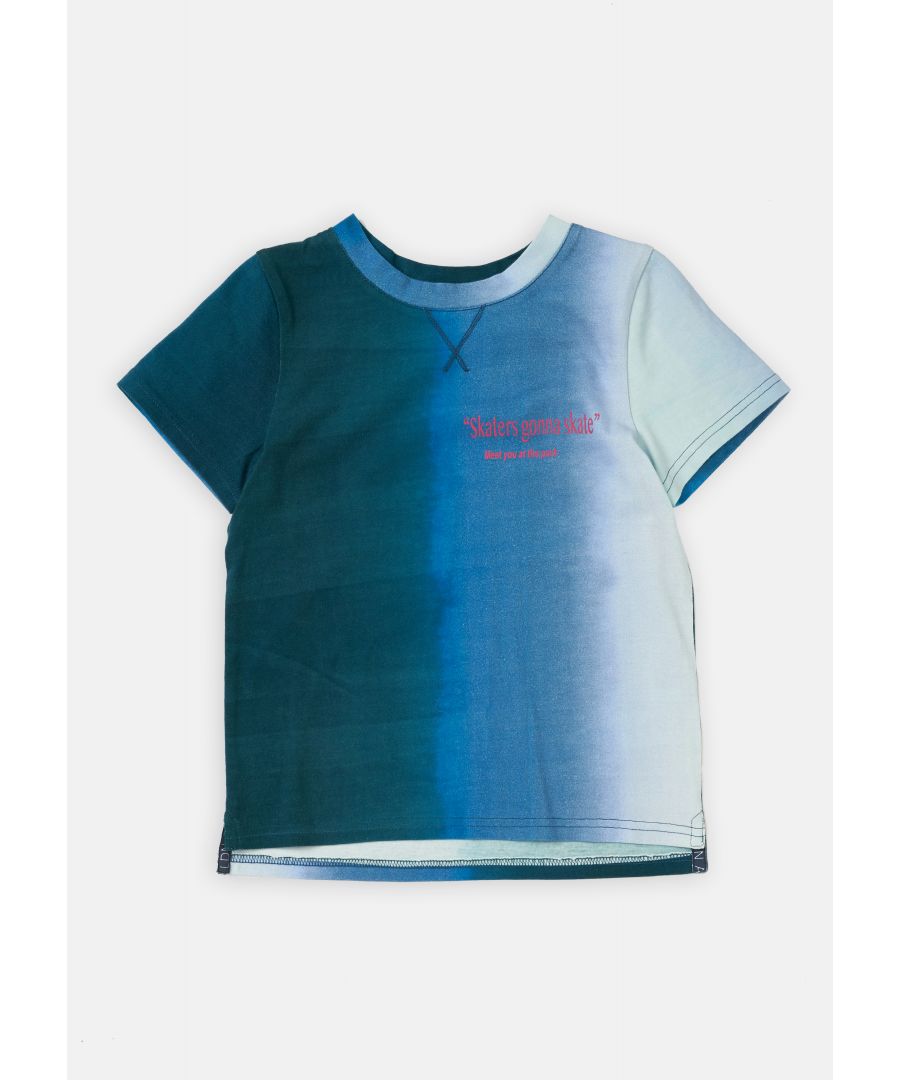 When sports meet street! With printed front graphics in the colour of the season this is the ultimate graphic tee. Wear with denim shorts for a cool laid back look.   Angel & Rocket cares - made with Fairtrade cotton   Colour: Blue   100% cotton   Look after me: Think planet  wash at 30c