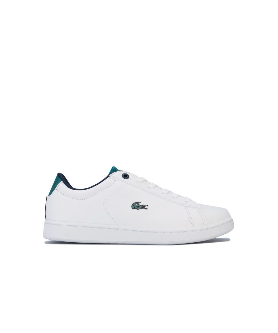 Image for Boy's Lacoste Junior Carnaby Evo Trainers in White Green
