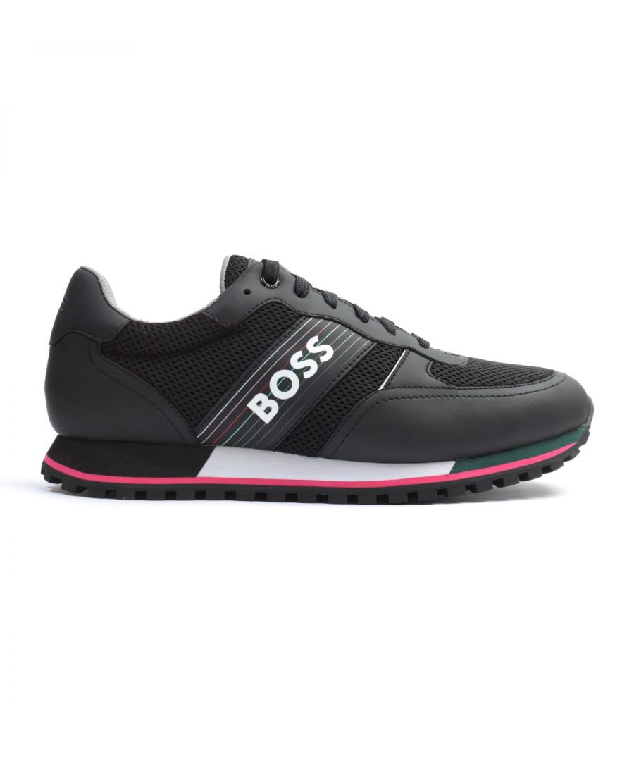 BOSS offers up a fresh new design for this season. These trend-driven trainers are constructed from a mix of nylon, leather and suede and a lightweight rubber sole, meant to take you distances. The contemporary design keeps a stylish look with the mesh panelling to the upper and contrast detailing. Featuring a memory-foam insole for optimum comfort. The look is completed with a seasonal stripe logo and further branding to the heel, tongue and sole.Nylon, Leather & Suede Upper, Mesh Panelling, Textile Lining, Ortholite Memory Foam Insole, EVA Rubber Sole, Seven Eyelet Lace Up, Signature Stripe Detailing, BOSS Branding.