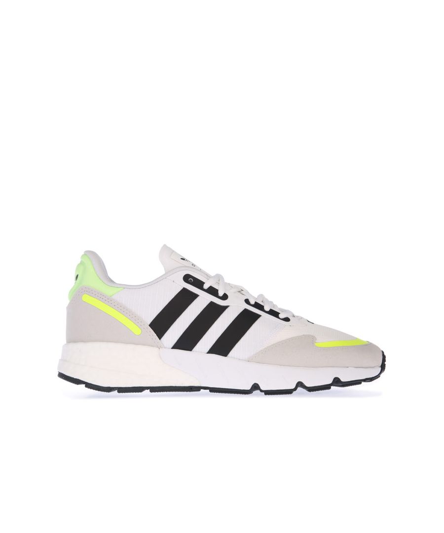 adidas Originals ZX 1K Boots Trainers in white black.- Ripstop upper with synthetic suede overlays.- Lace closure.- Stable feel.- Boost and EVA midsole.- Rubber outsole.-Textile upper  Textile lining  Synthetic sole.- Ref.: H69037