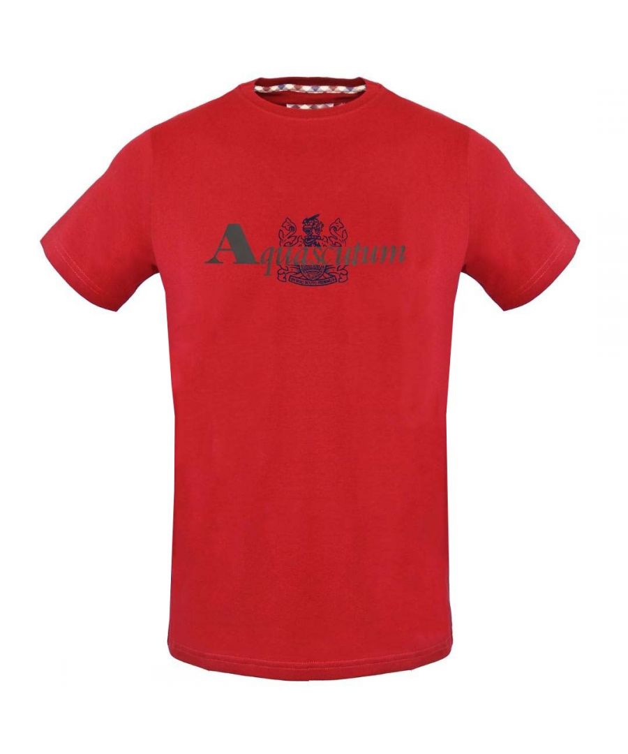 Image for Aquascutum Brand Aldis Logo Red T-Shirt