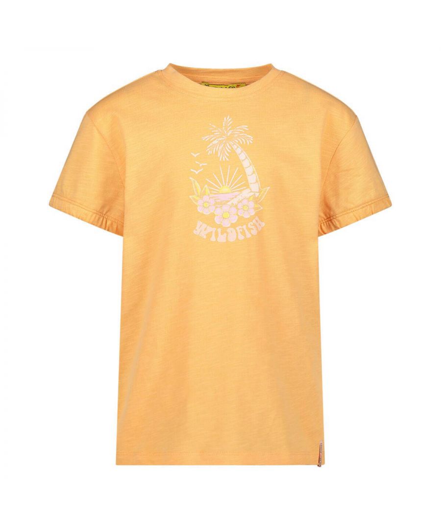 Dit T-shirt voor meisjes van Wildfish is gemaakt van biologisch katoen en heeft een printopdruk. Het model heeft een ronde hals en korte mouwen.