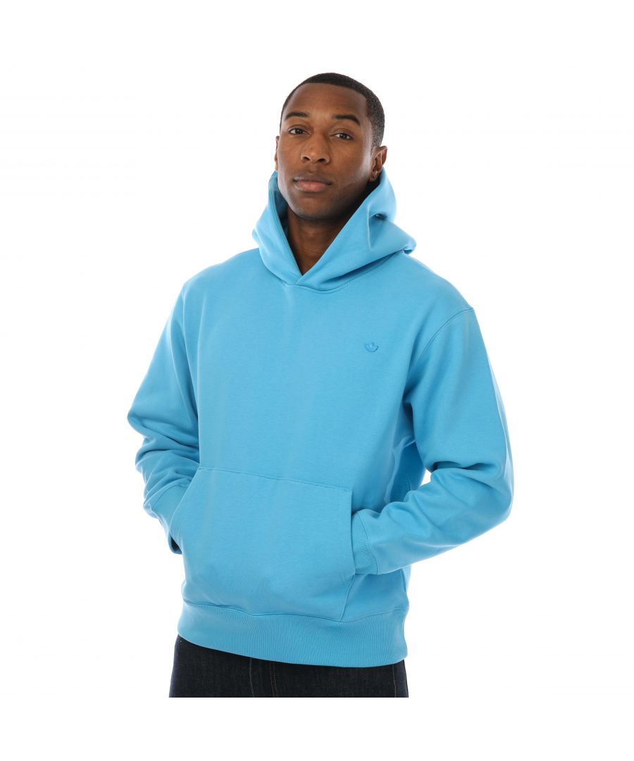 Mens adidas Originals Adicolor Trefoil Hoody in blue.- Lined hood.- Long sleeves.- Kangaroo pocket.- Trefoil logo printed on the chest.- Ribbed hem and cuff.- Regular fit.- Main Material: 83% Cotton  17% Polyester (Recycled). Hood Lining: 83% Cotton  17% Polyester (Recycled).- Ref: HC4519