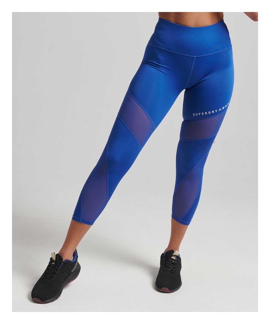 Who said that style can't be practical? Featuring mesh panelling, these leggings offer an exciting, athletic look that functions as additional breathability.Fitted: A body sculpting fit, tight to the bodyElasticated designMesh panellingBack zip pocketReflective Superdry logo