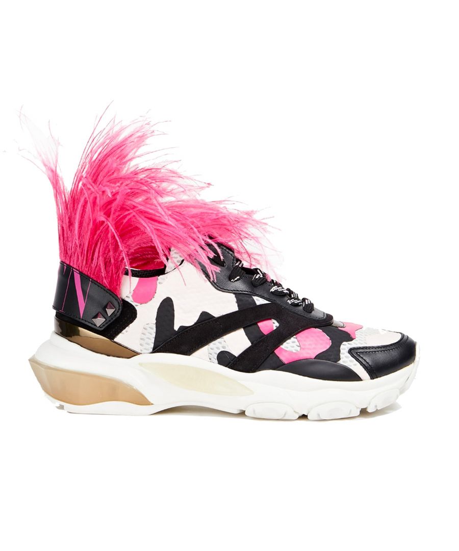- Composition: 100% leather - Mesh panels - Rubber sole - Detachable feather trims - Lace-up fastening - Round toe - Contrast logo detail - Made in Italy - MPN RW2S0L06 SZZ_26H - Gender: WOMEN - Code: SHO VA 2 SK 30 O09 S2 T