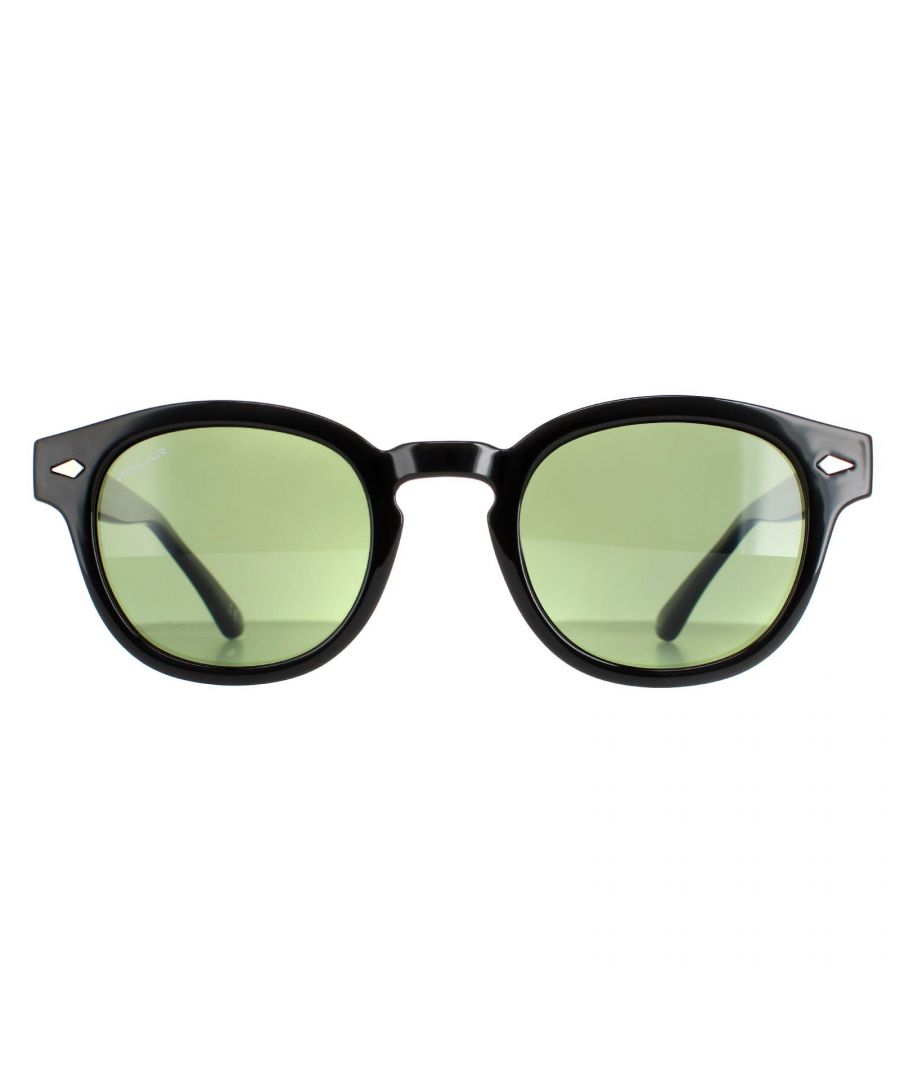 Polar Round Unisex Black Green Polarized Oliver  Polar are a classy round style crafted from lightweight acetate. The Polar logo features on the temples for authenticity.