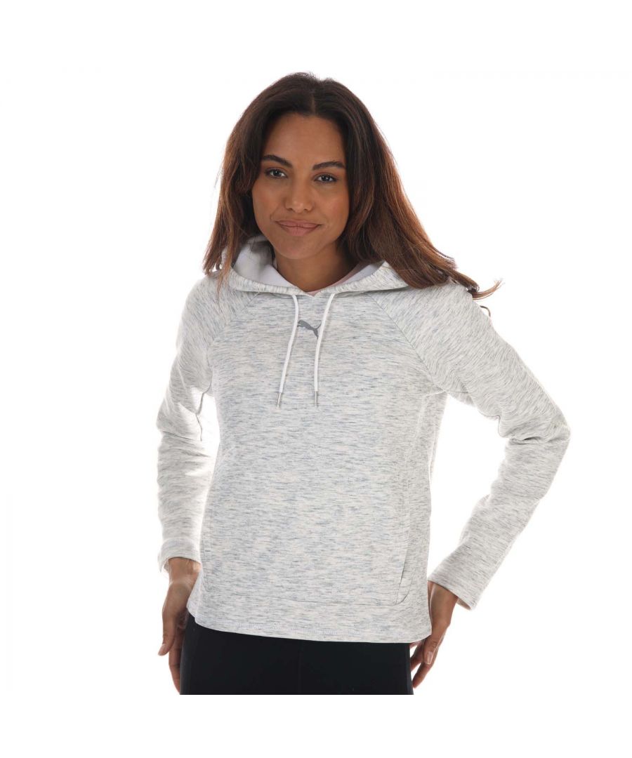 Puma Evostripe hoodie voor dames, gemêleerd wit